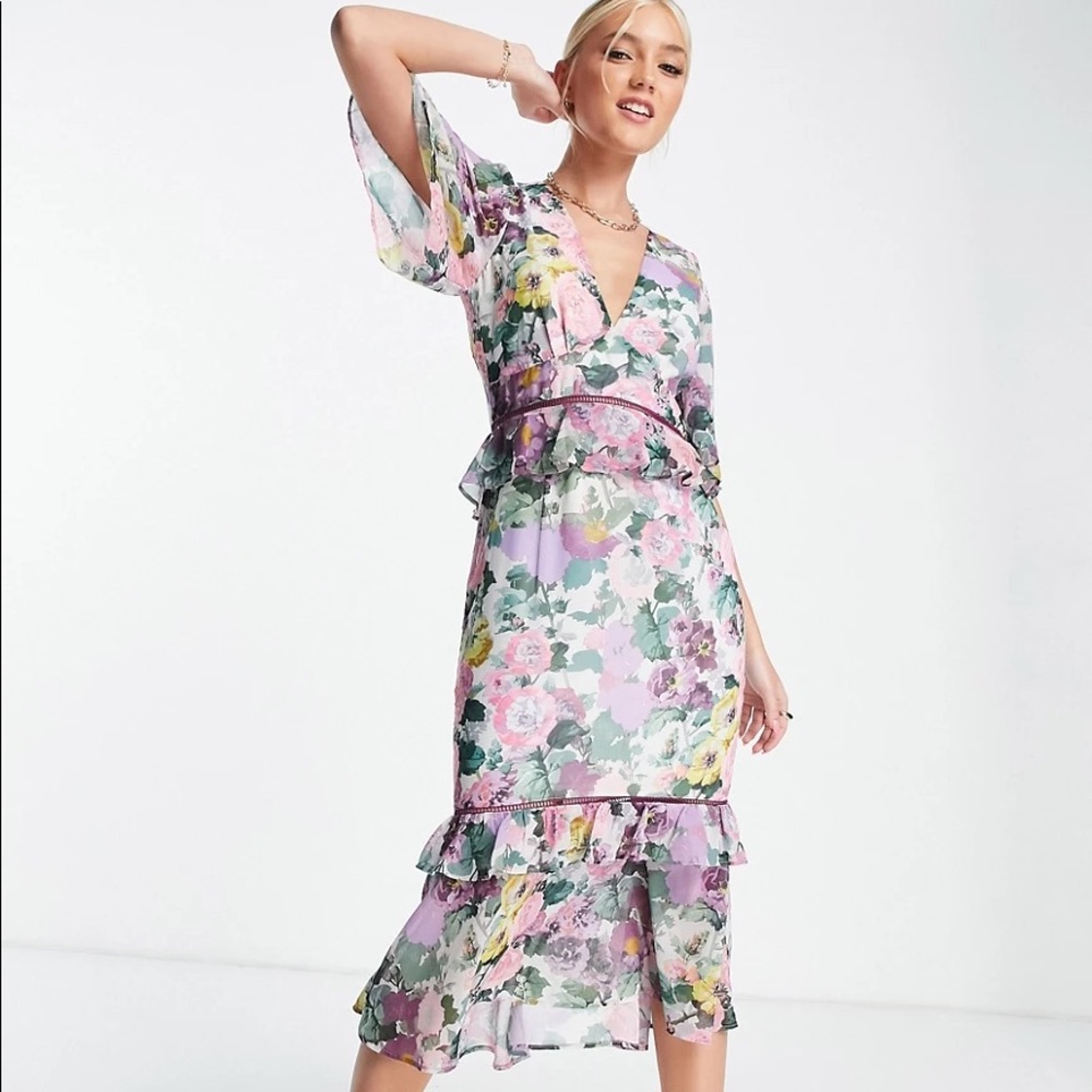 Hope & Ivy Hattie recycled polyester floral dress